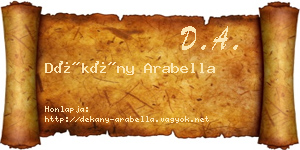 Dékány Arabella névjegykártya
